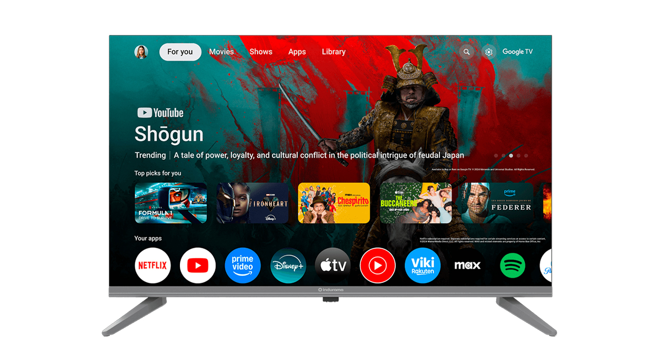 TELEVISOR INDURAMA 43" LED 4K UHD 43TIKJ5UHD - GOOGLE TV 5.0