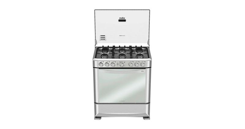 COCINA A GAS MABE 30" 6 HORNILLAS GRILL - SILVER