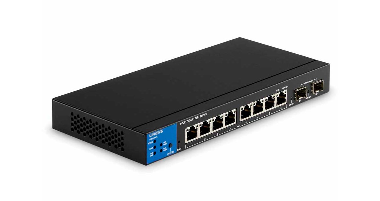 SWITCH LINKSYS 8 PUERTOS POE+ GIGABIT 2 SFP 1G ADMINISTRABLE CAPA2 Y 3