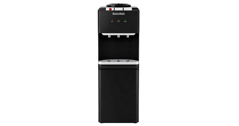 DISPENSADOR DE AGUA MASTERMAID DE PISO BOTELLON OCULTO 3 TEMP. - NEGRO