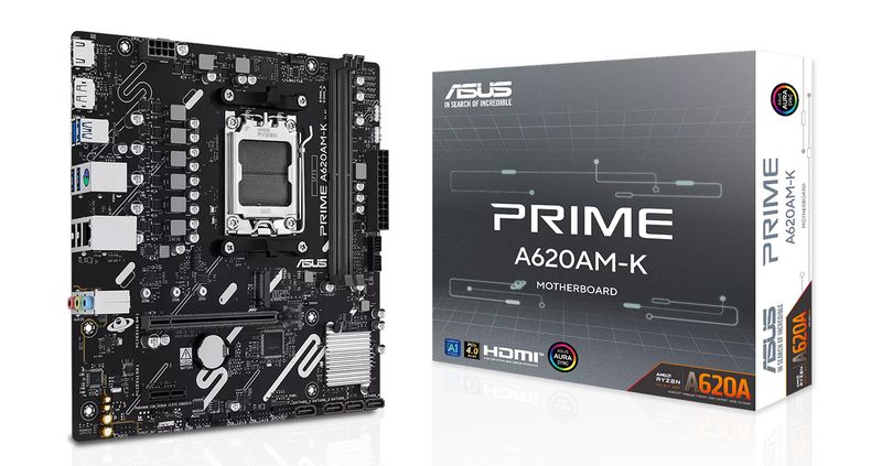 MAINBOARD ASUS AMD A620AM-K AM5 DDR5 mATX DP HDMI PCIe 4.0 M.2 SATA 6GBPs