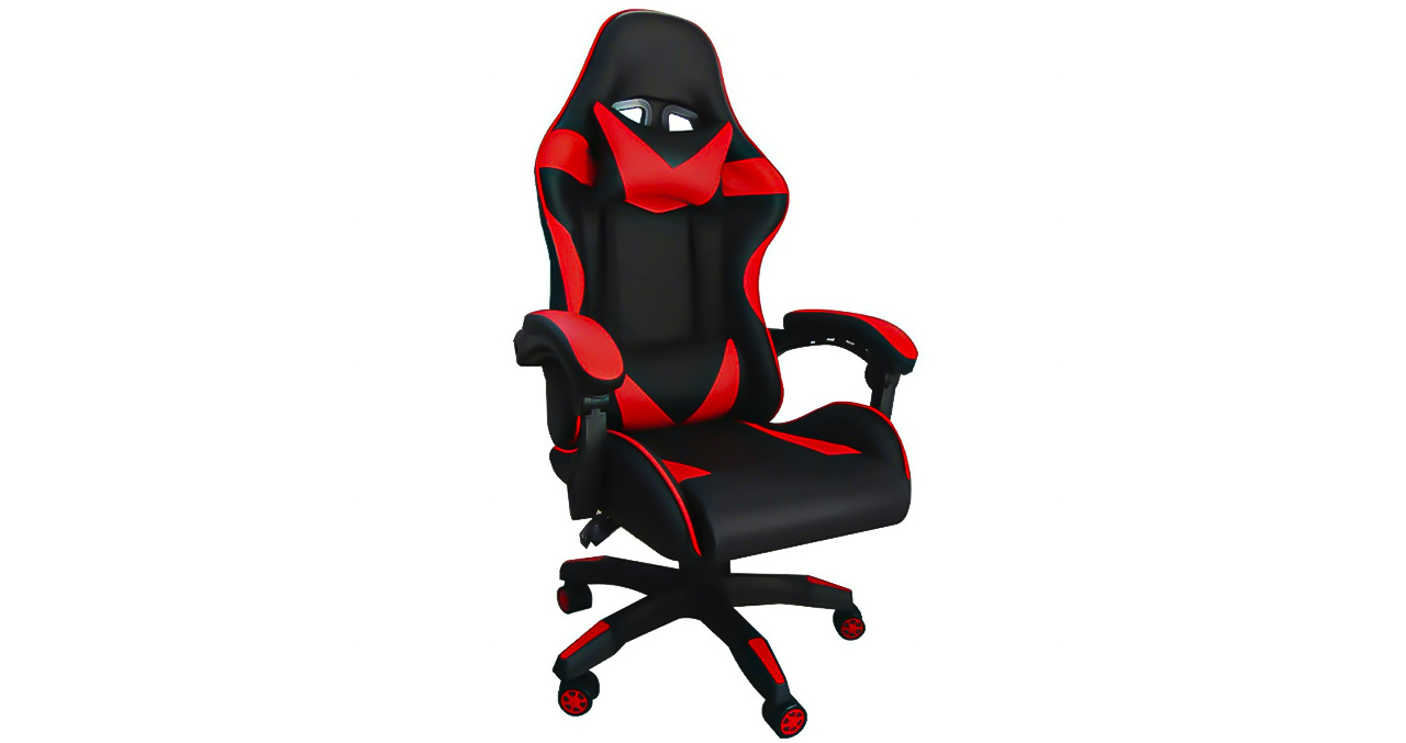 SILLA GAMER XTRATECH XFIRE 60x52x108-118CM NEGRO CON ROJO  PESO MAX 150KG