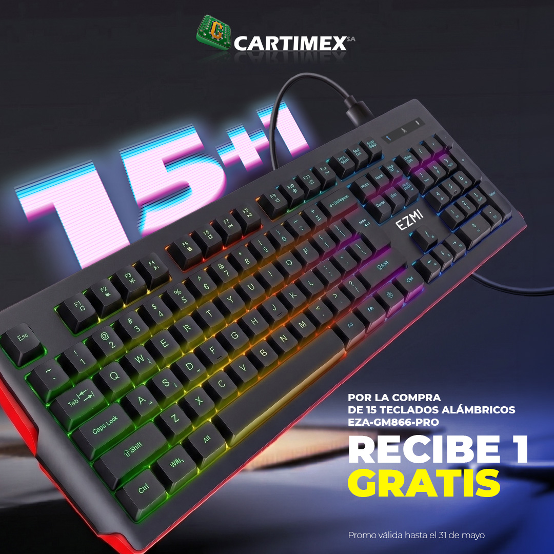 Promo 15+1 Teclado EZMI RGB